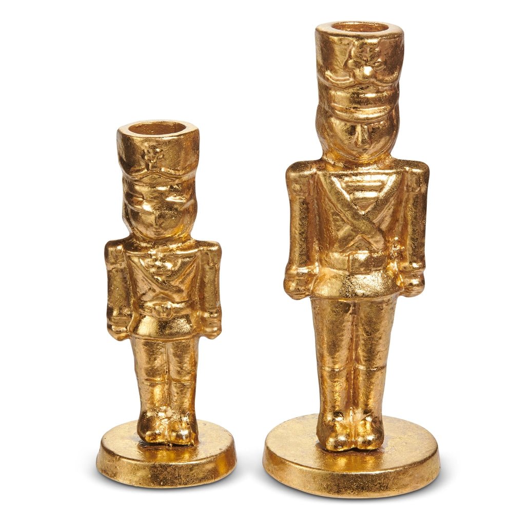 Raz 7" Gold Nutcracker Candlesticks - From Me To You