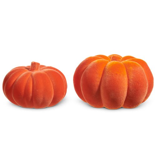 Raz Orange Flocked Pumpkins - From Me To You