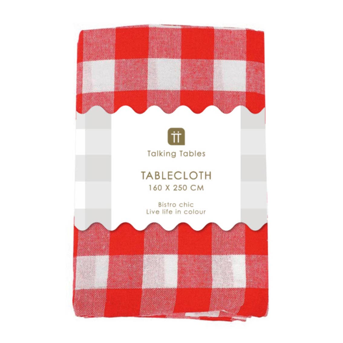 Red & White Cotton XL Tablecloth - 63 × 98 in | Valentines | - From Me To You