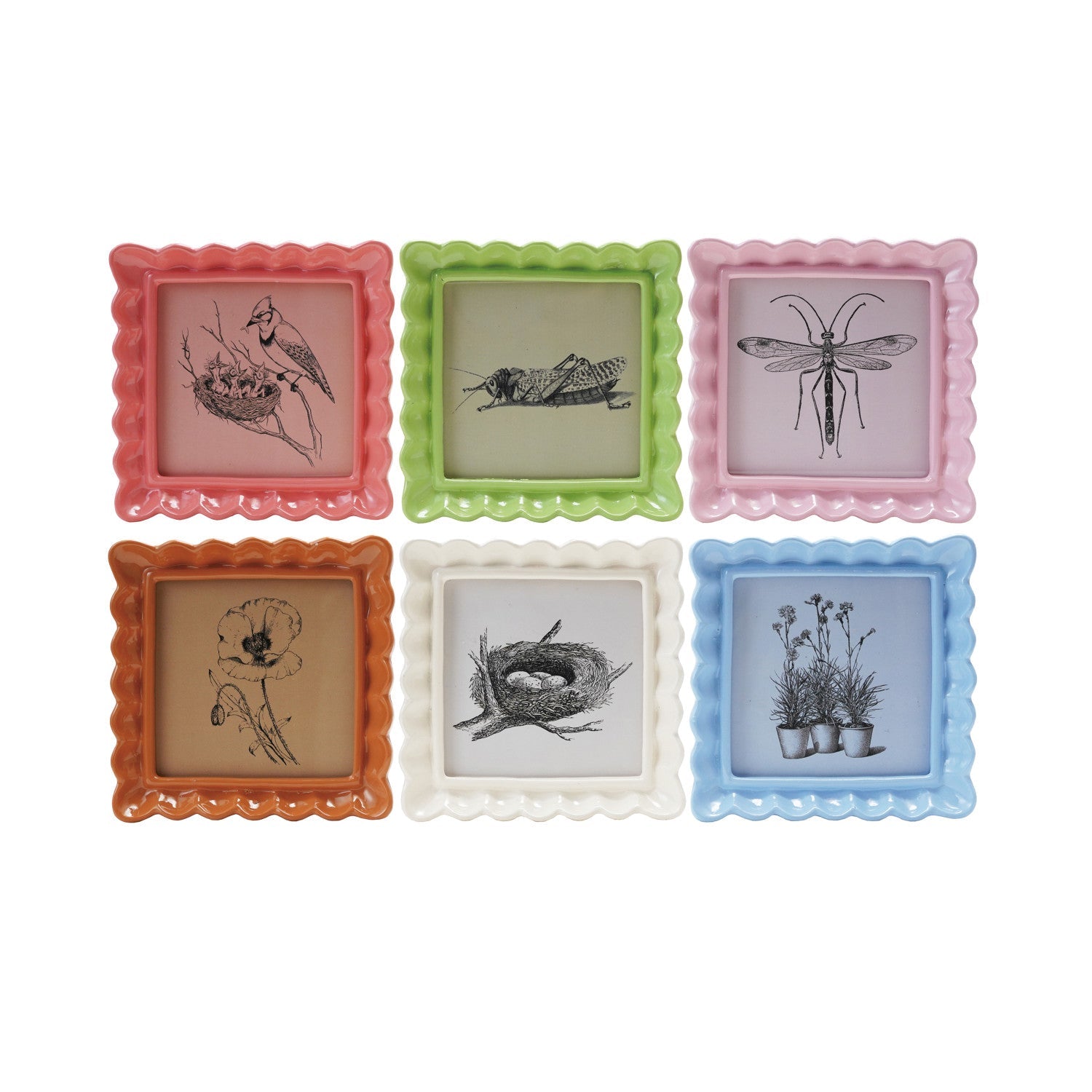 Resin Ruffled Photo Frame, 6 Colors (Holds 4" x 4" Photo) - From Me To You