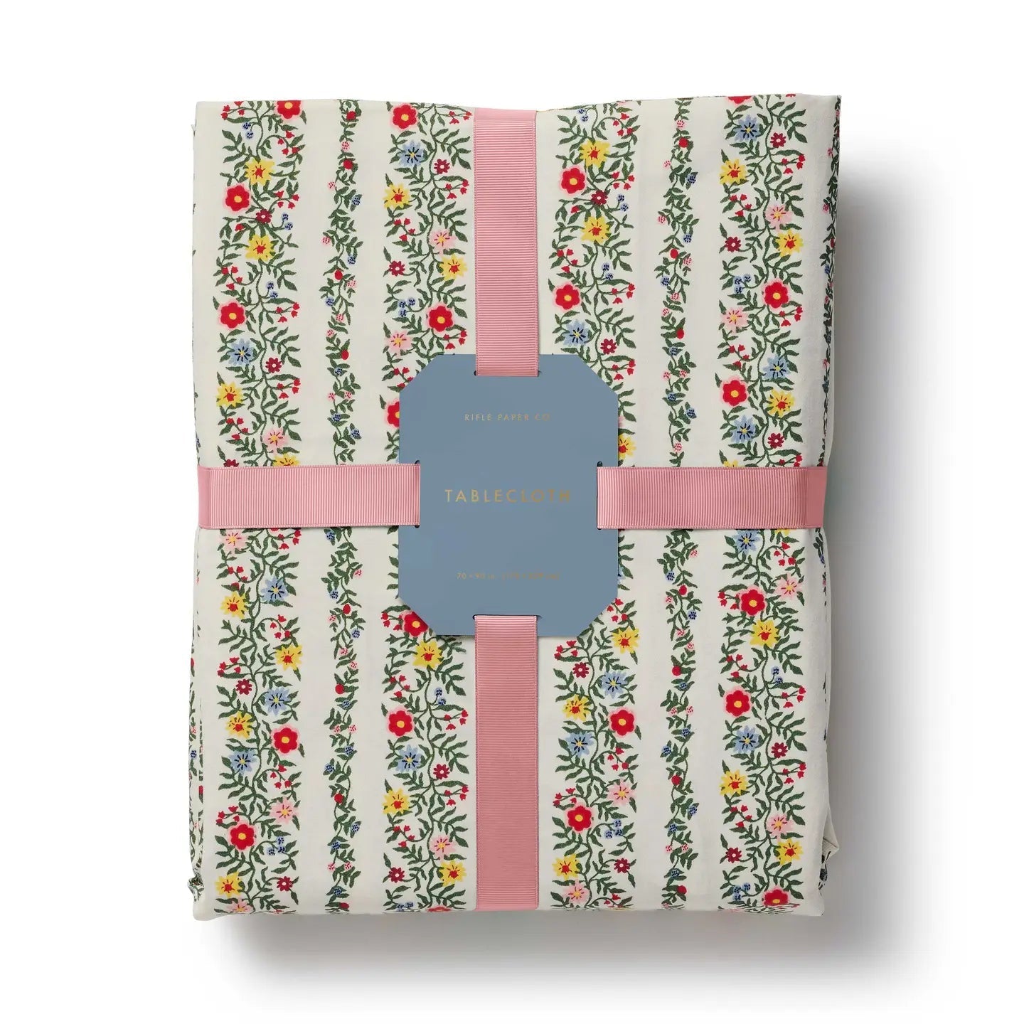Rifle Paper Co. - Rosette Stripe Cotton Tablecloth 70 x 90 - From Me To You