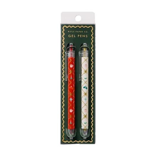 Rifle Set of 2 Holiday Argyle Gel Pens - From Me To You