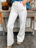 Risen TC - High Rise - Crop Wide Pants - CREAM - From Me To You