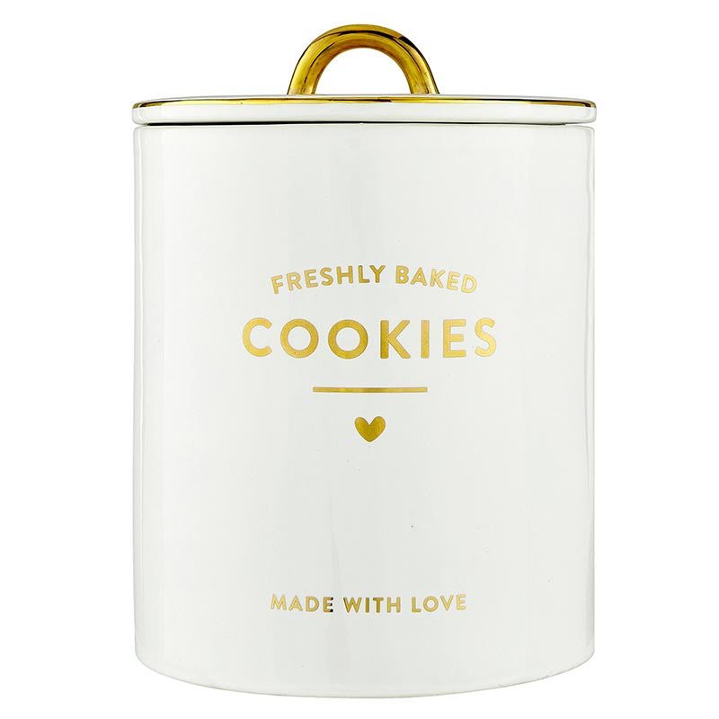 Santa Barbara- Ceramic Gold Foil Cookie Jar - From Me To You
