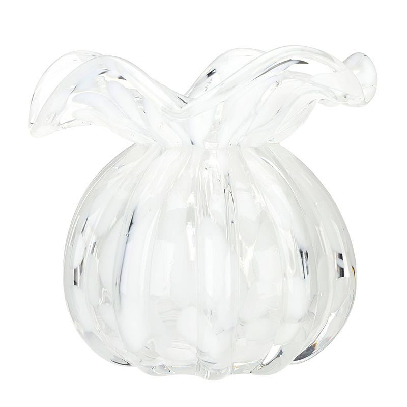 Santa Barbara- Ruffled Edge Bud Vase - White - From Me To You