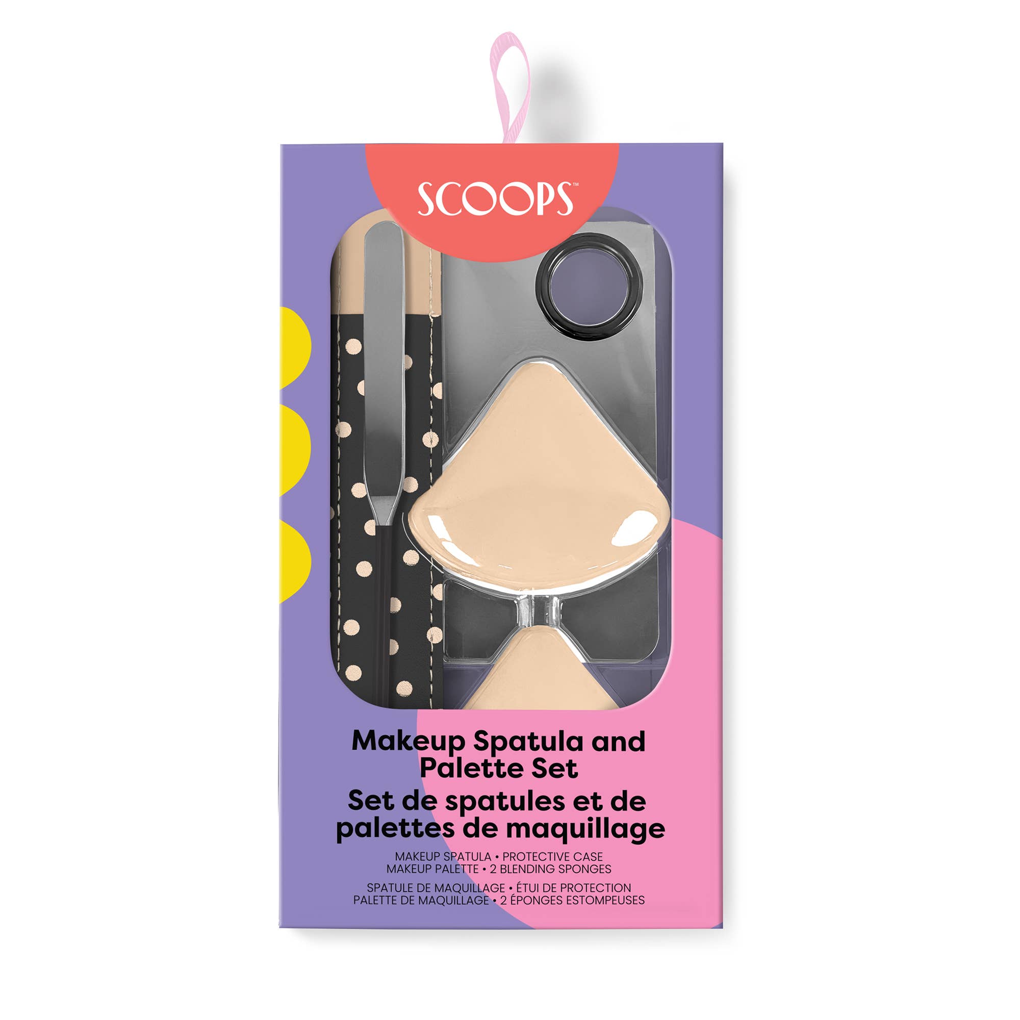 SCOOPS Beauty Makeup Spatula and Palette Set, Dots on Black - From Me To You