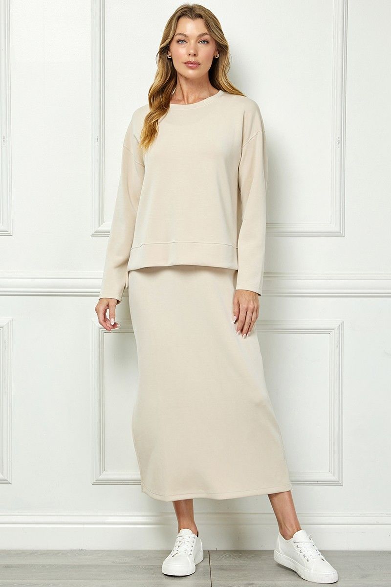 See And Be Seen 2 fer dress set - Cream - From Me To You