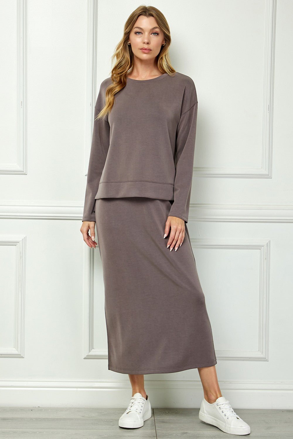 See And Be Seen 2 fer dress set - Mocha - From Me To You