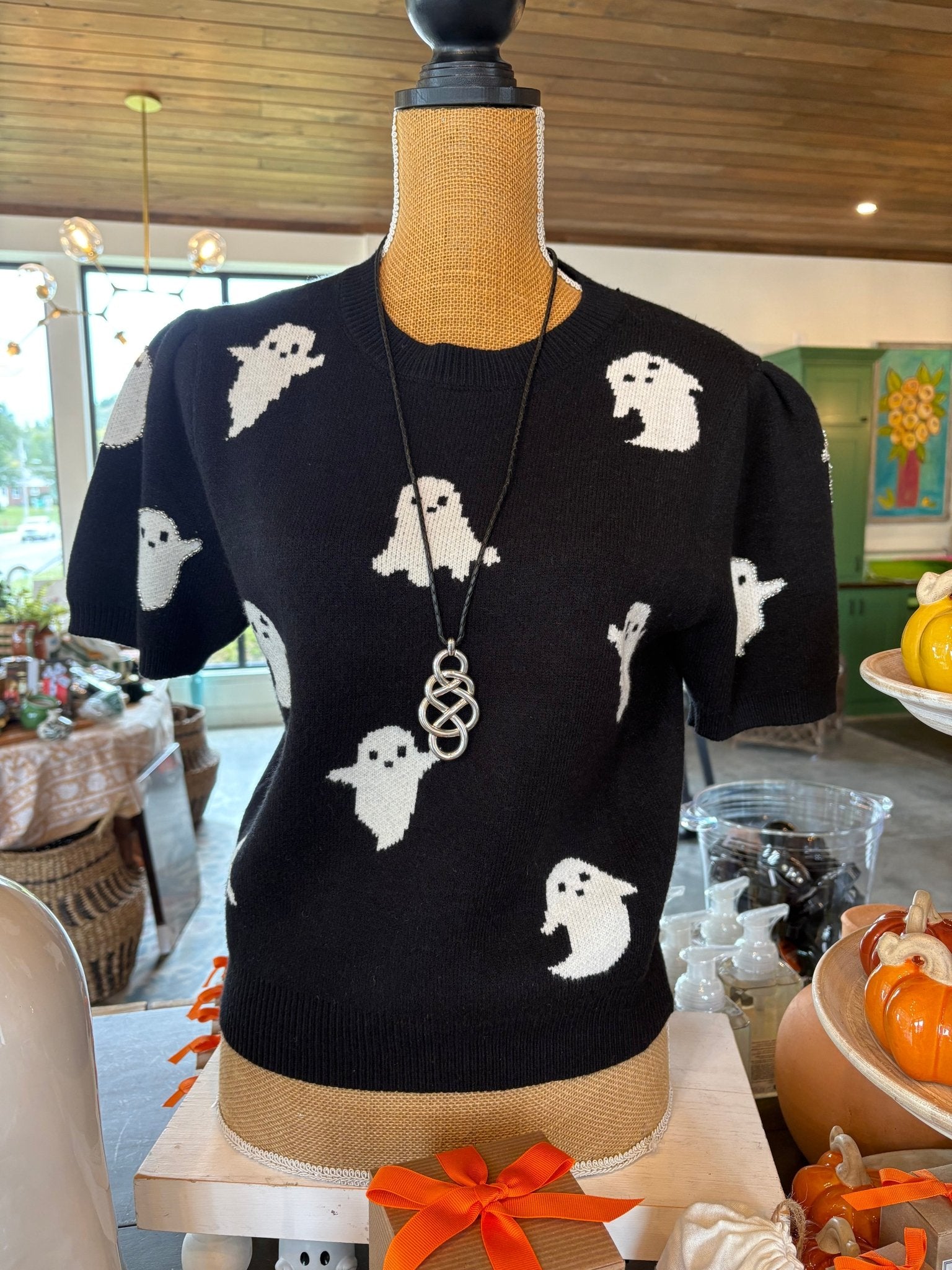 She + Sky Puff S/S Halloween Ghost Sweater - From Me To You