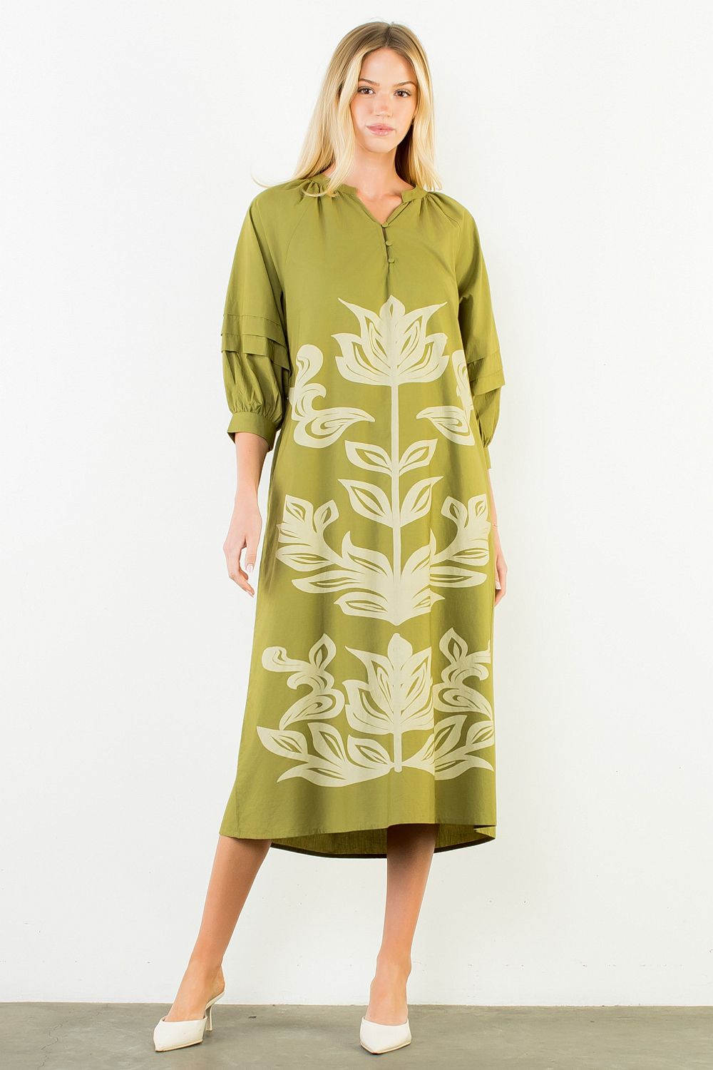 THML Flower Print Midi Dress