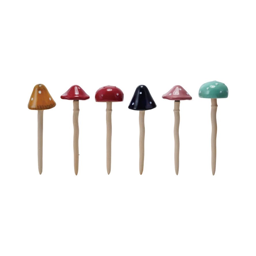 Stoneware Mushroom Plant Stake, 6 Styles - From Me To You