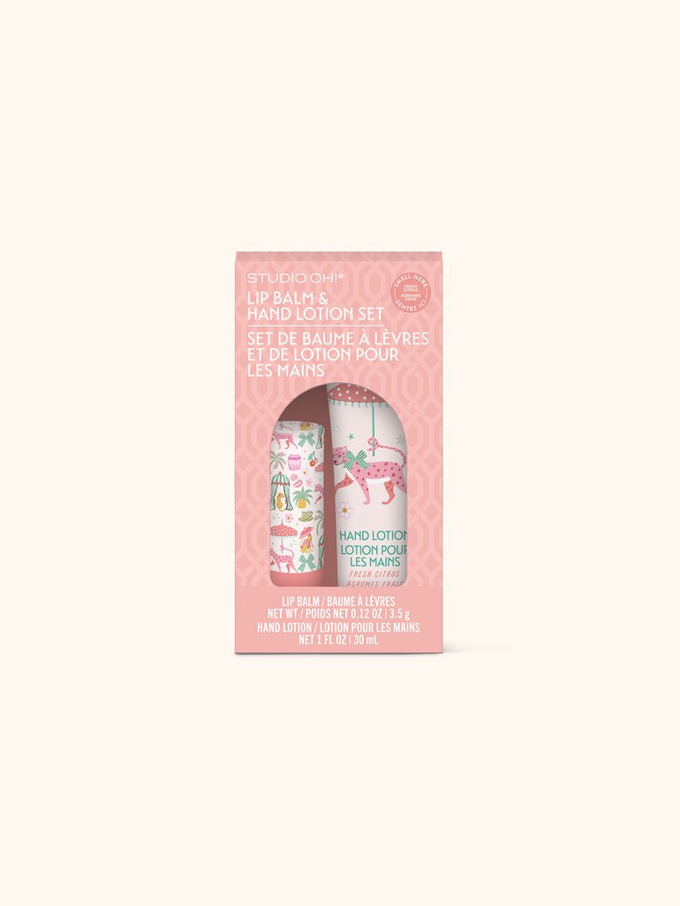 Studio Oh! Leopard on Parade Lip Balm and Hand Lotion Set - From Me To You