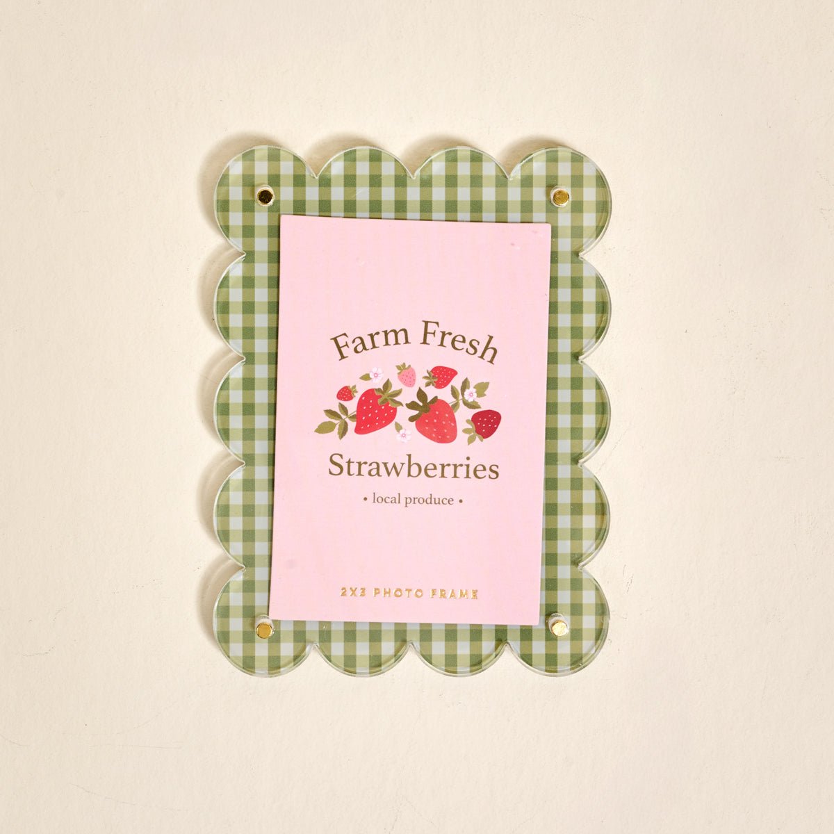 The Darling Effect - Mini Acrylic Picture Frame Magnet–Farm Fresh Strawberries - From Me To You