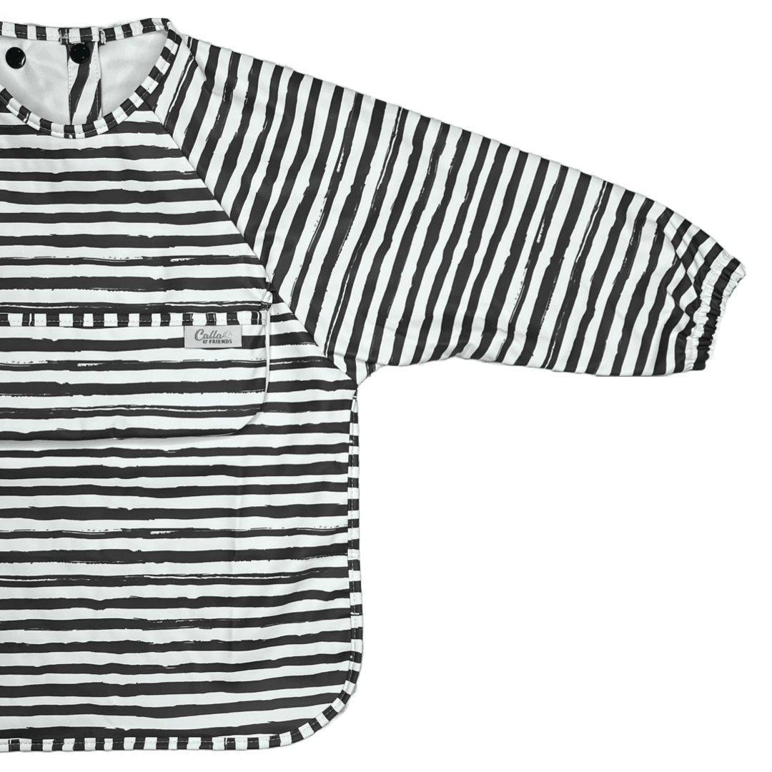 The Grayson Long Sleeve Bib - Brush Stripes - From Me To You