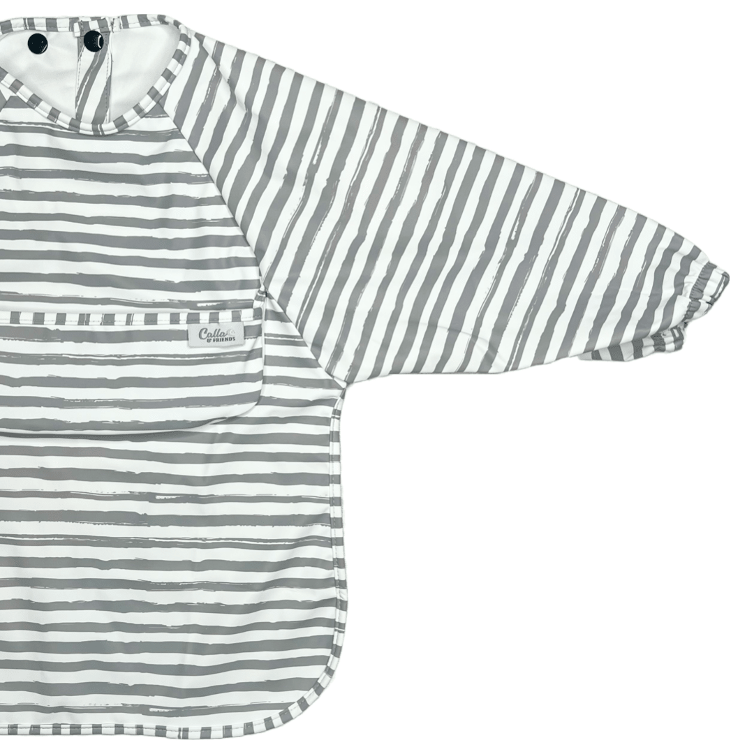 The Grayson Long Sleeve Bib - Brush Stripes - From Me To You