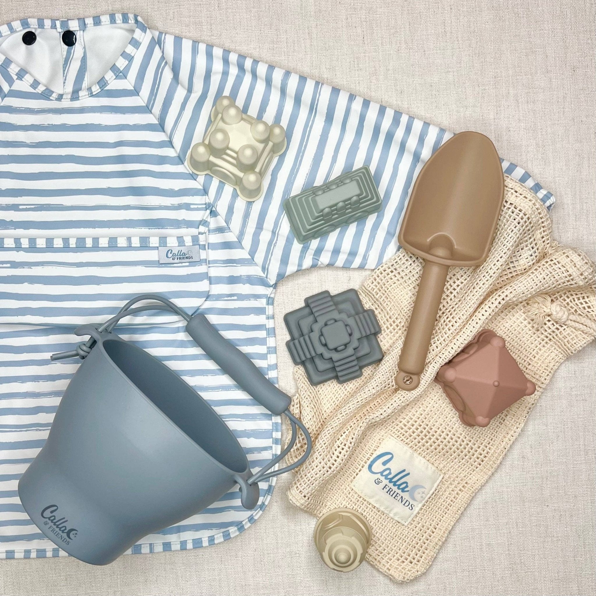 The Grayson Long Sleeve Bib - Brush Stripes - From Me To You