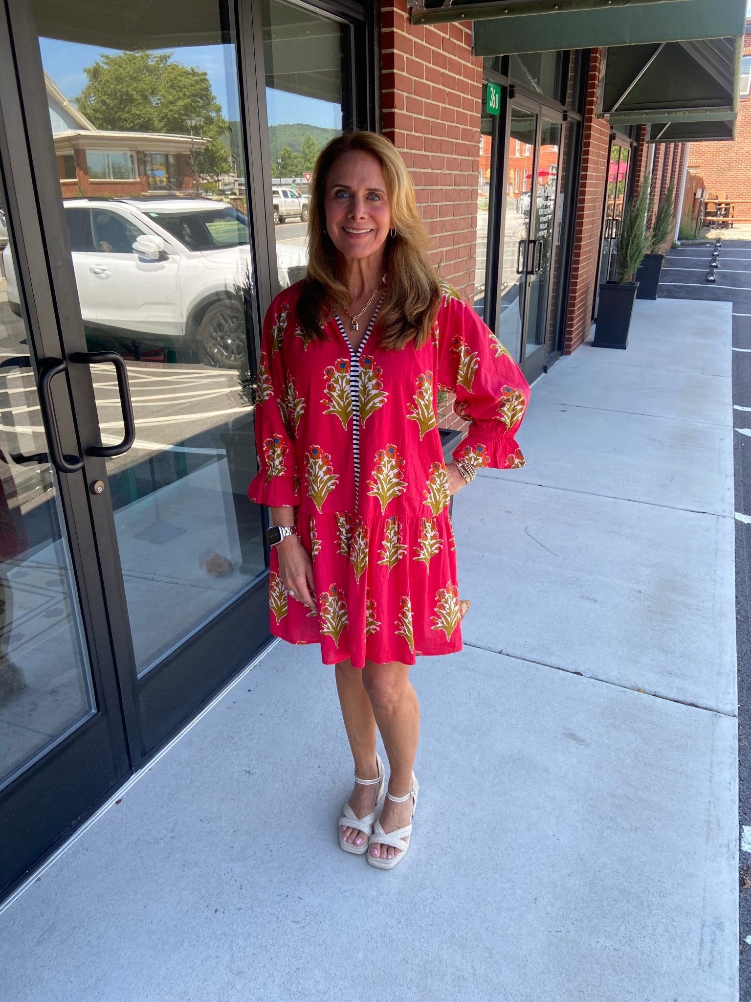 THML Karina Floral Detailed THML Dress - Magenta (XS,S,M,L) - From Me To You