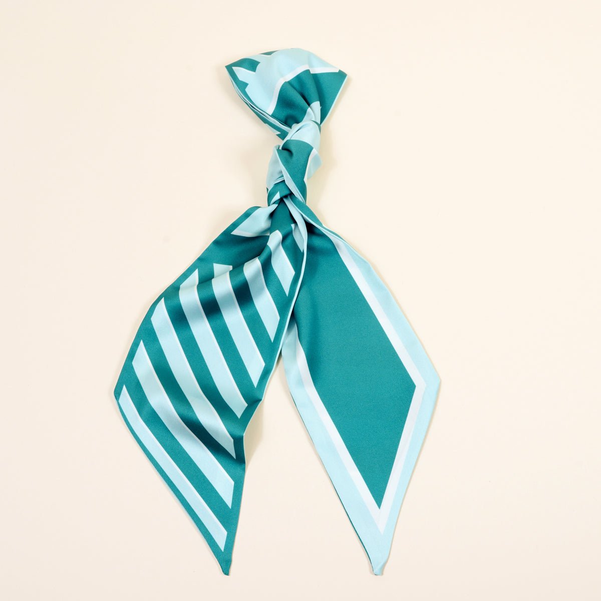 Twirl & Tie Scarf Accessory - Sicily Stripes Teal - From Me To You