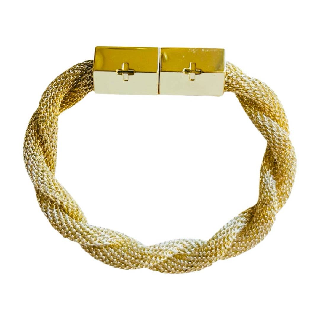 Twisted Mesh Bracelet Gold - From Me To You
