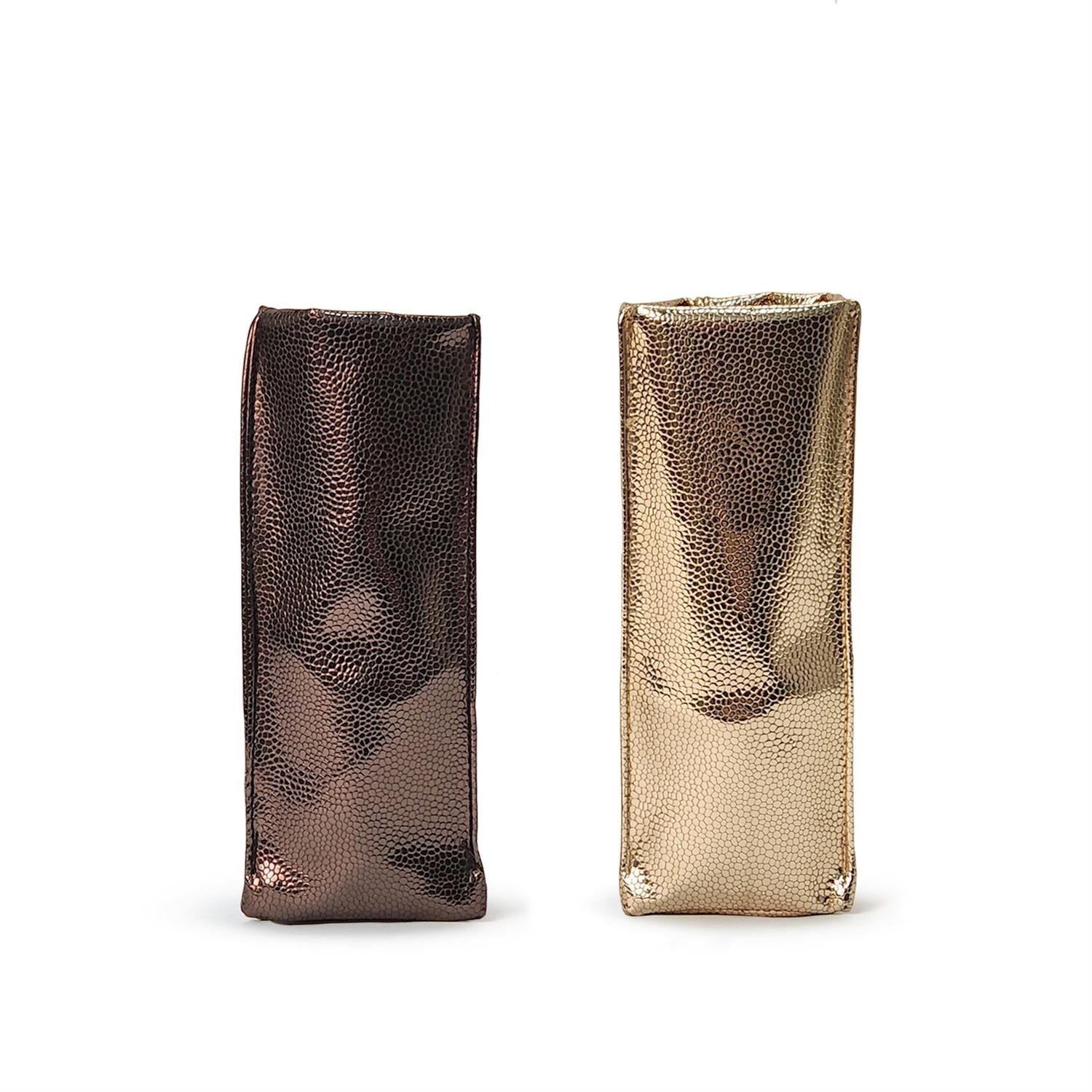 Two's Company Holder in GB A/2 Colors "Looking Good" Faux Snake Skin Standing Triangular Weighted Eyeglasses / Accessory Holder - From Me To You