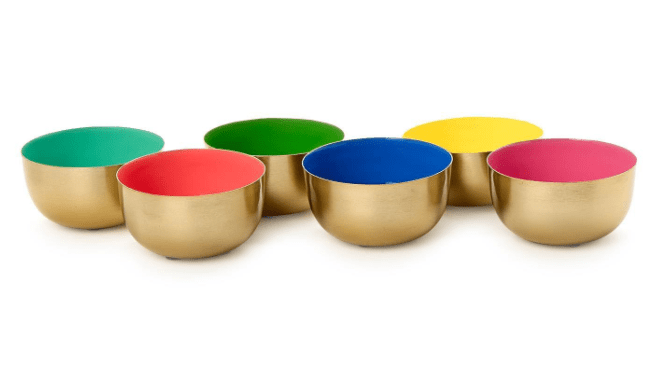 Two's Company Small Metal Bowls with Enamel - 6 Colors - From Me To You