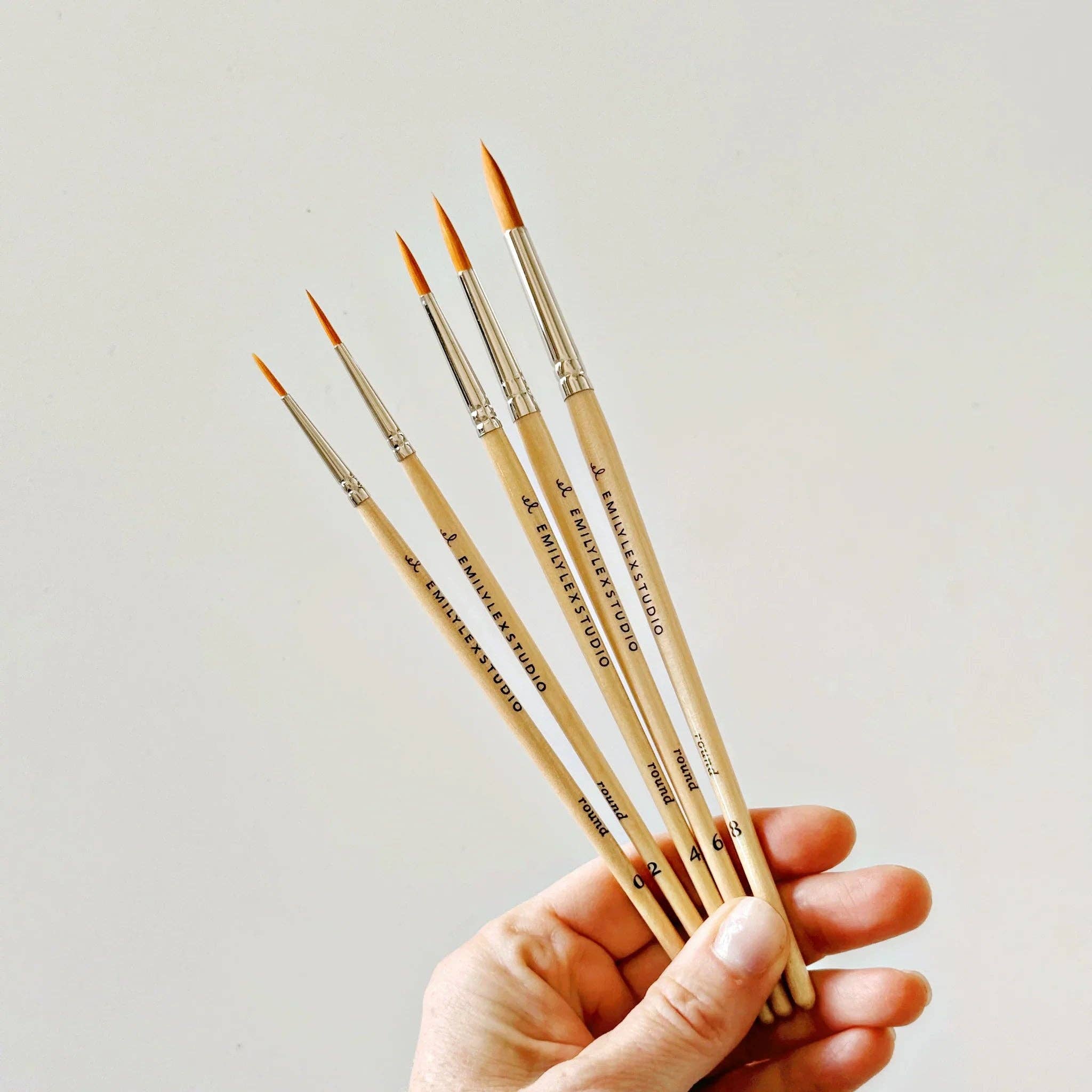 Watercolor paintbrush set of five wood brushes - From Me To You