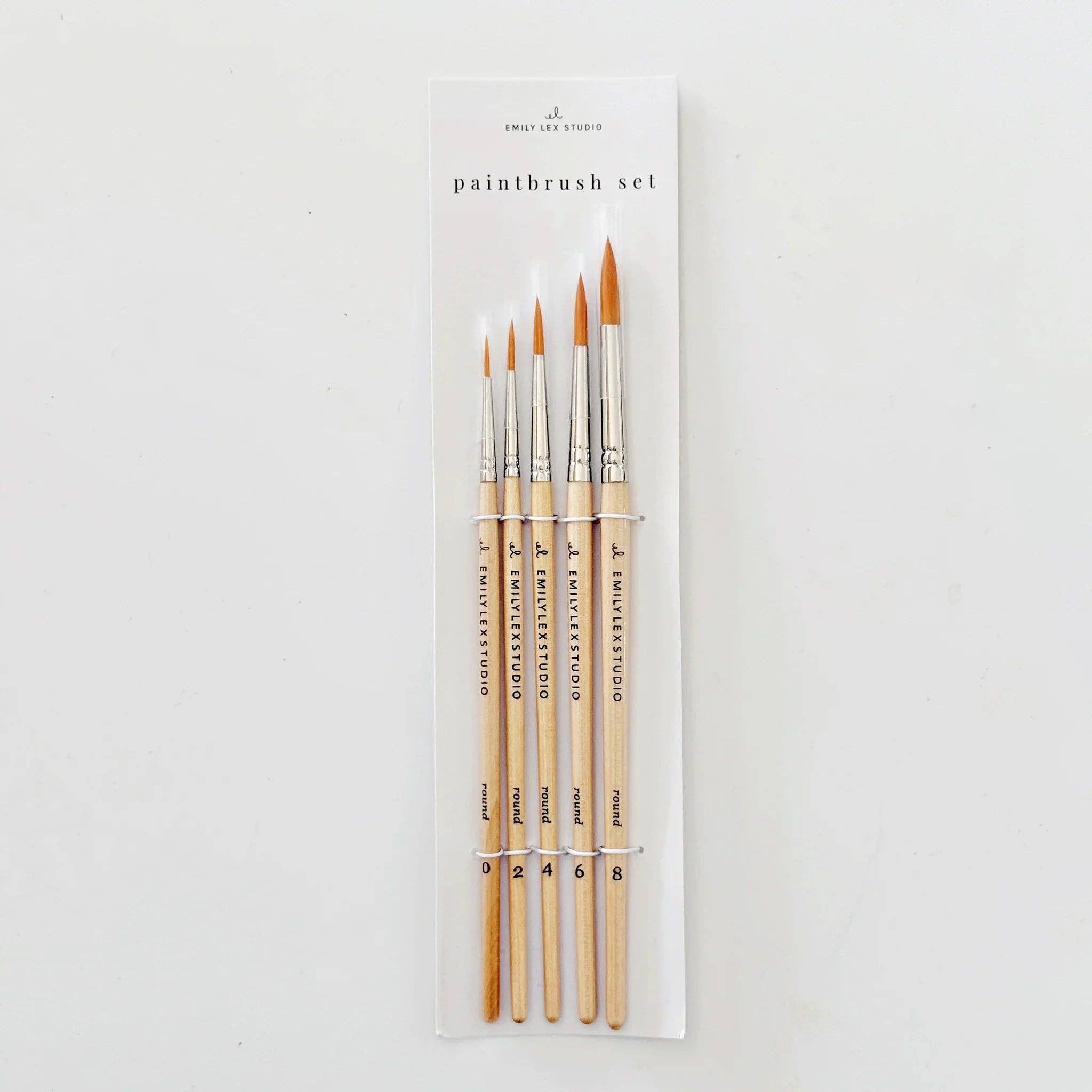 Watercolor paintbrush set of five wood brushes - From Me To You