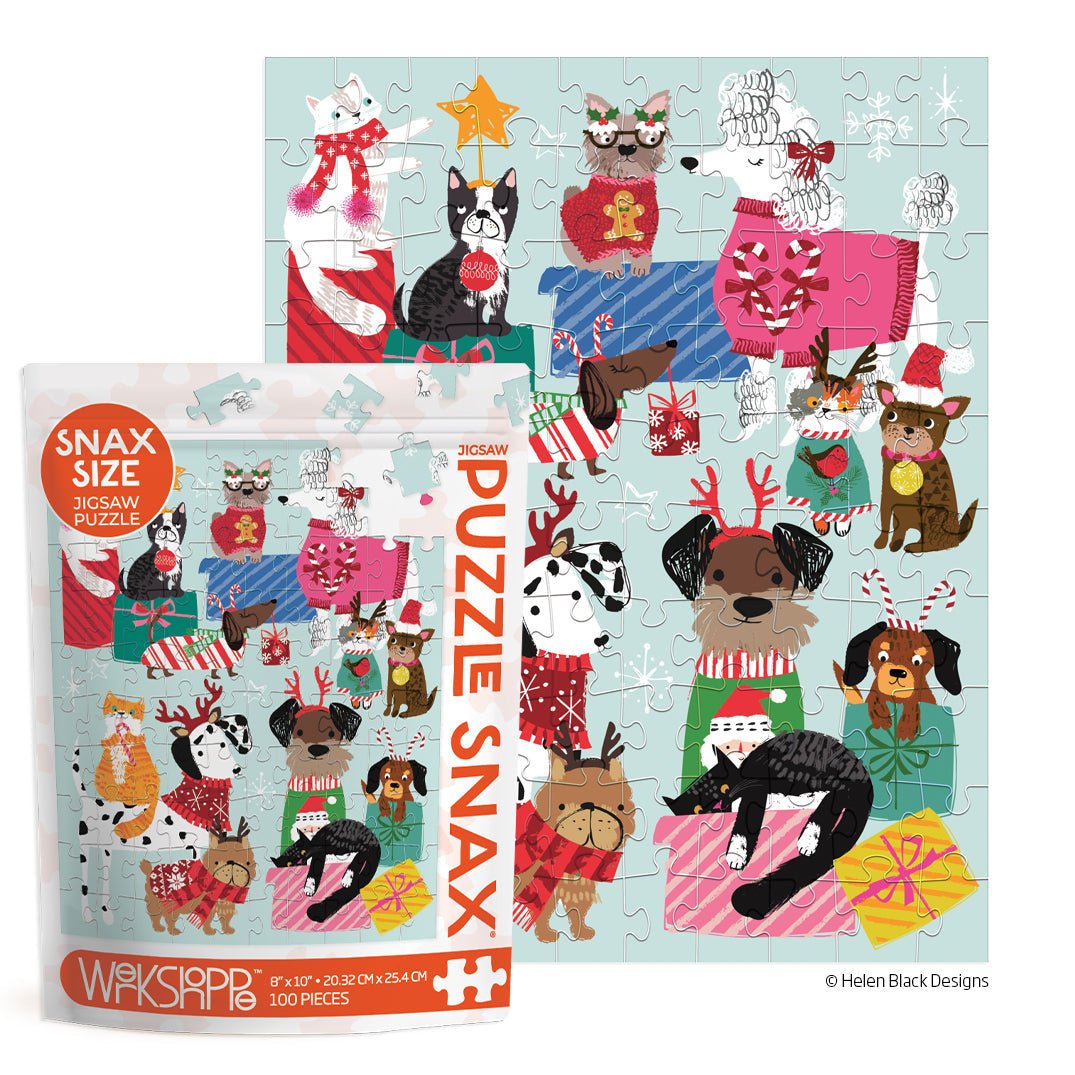 Werkshoppe - Holiday Gift Exchange 100 Piece Puzzle Snax - From Me To You