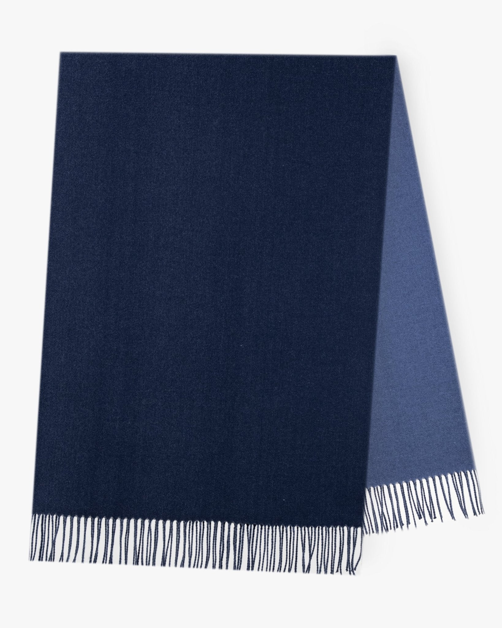Wool Feel Solida Color Scarf - Navy - From Me To You