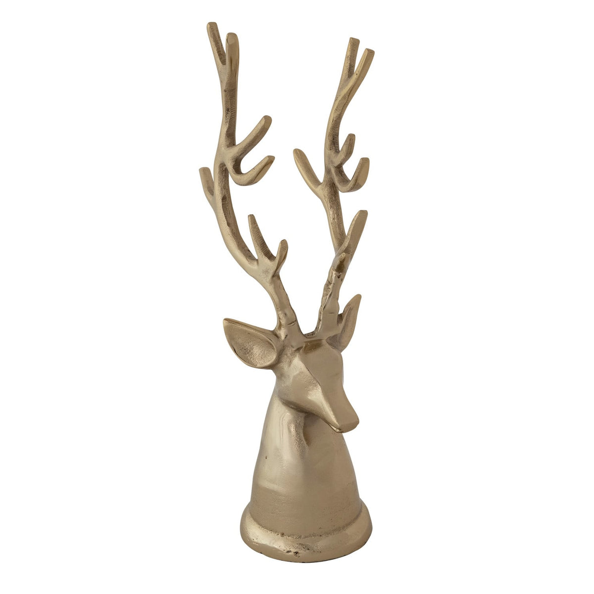 Creative Co-op Cast Aluminum Reindeer Head, Gold Finish