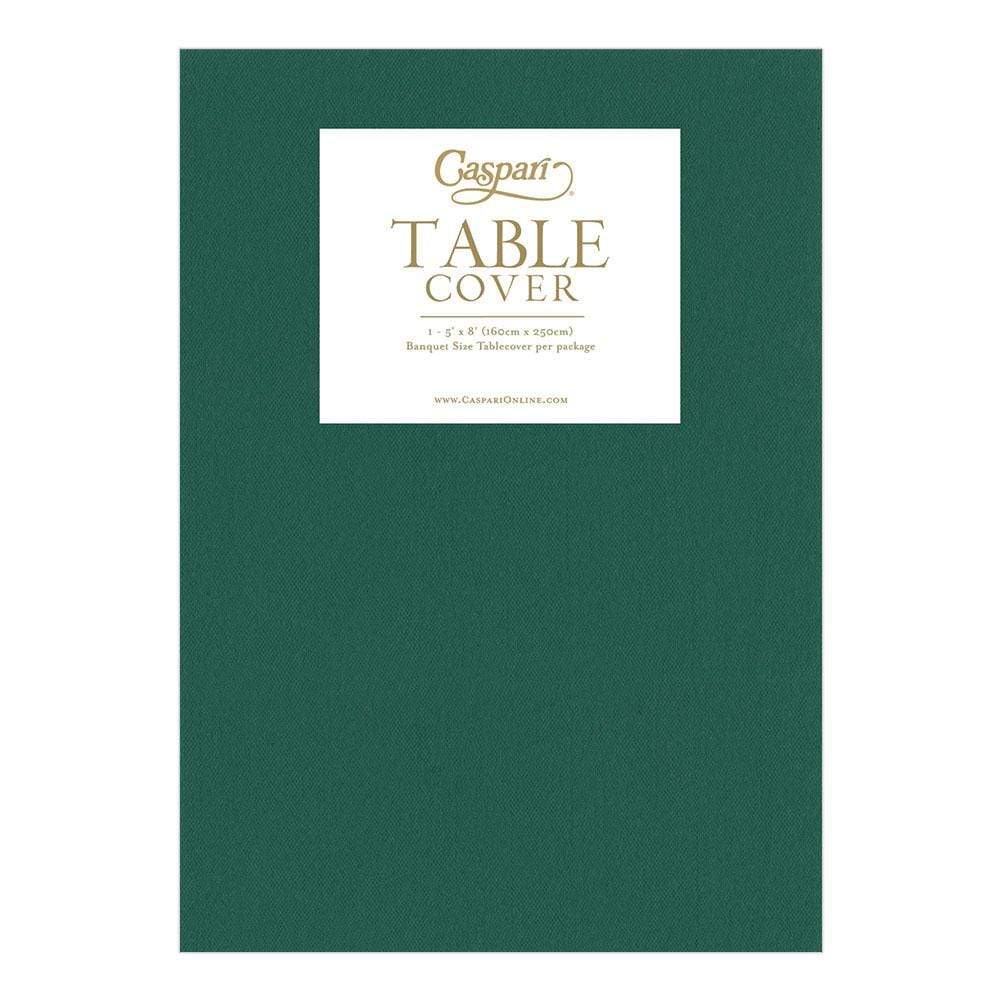 Caspari Paper Linen Hunter Green Solid Airlaid Tablecover 5.2'X8.2