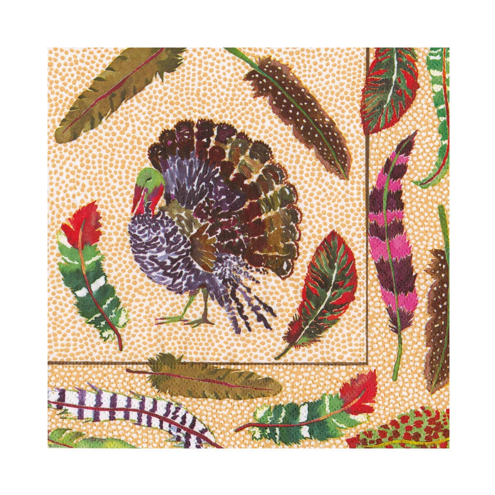 Caspari Luncheon Napkins - Plumage