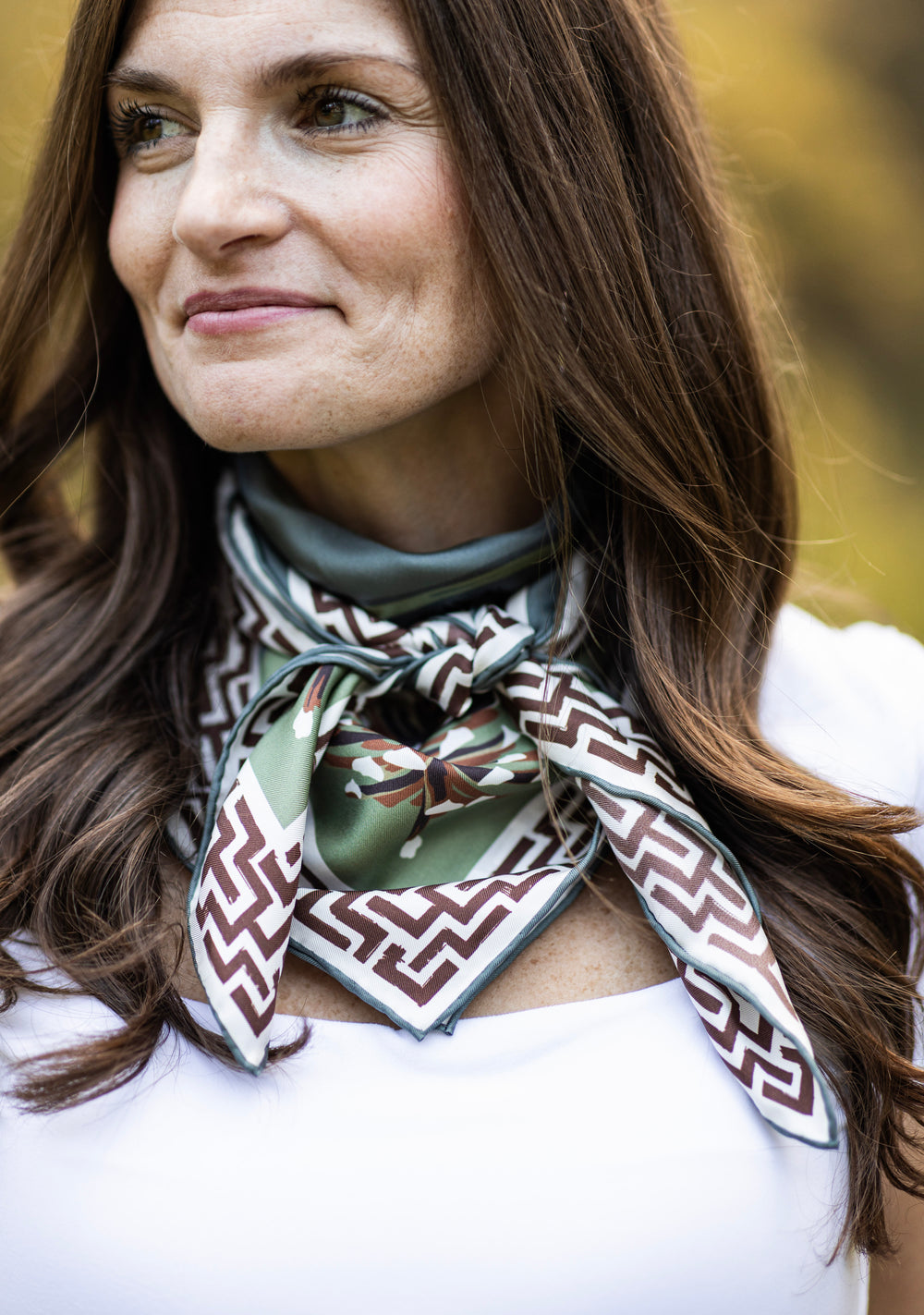 Austin Williams-Olive Pheasant Watch Silk Scarf
