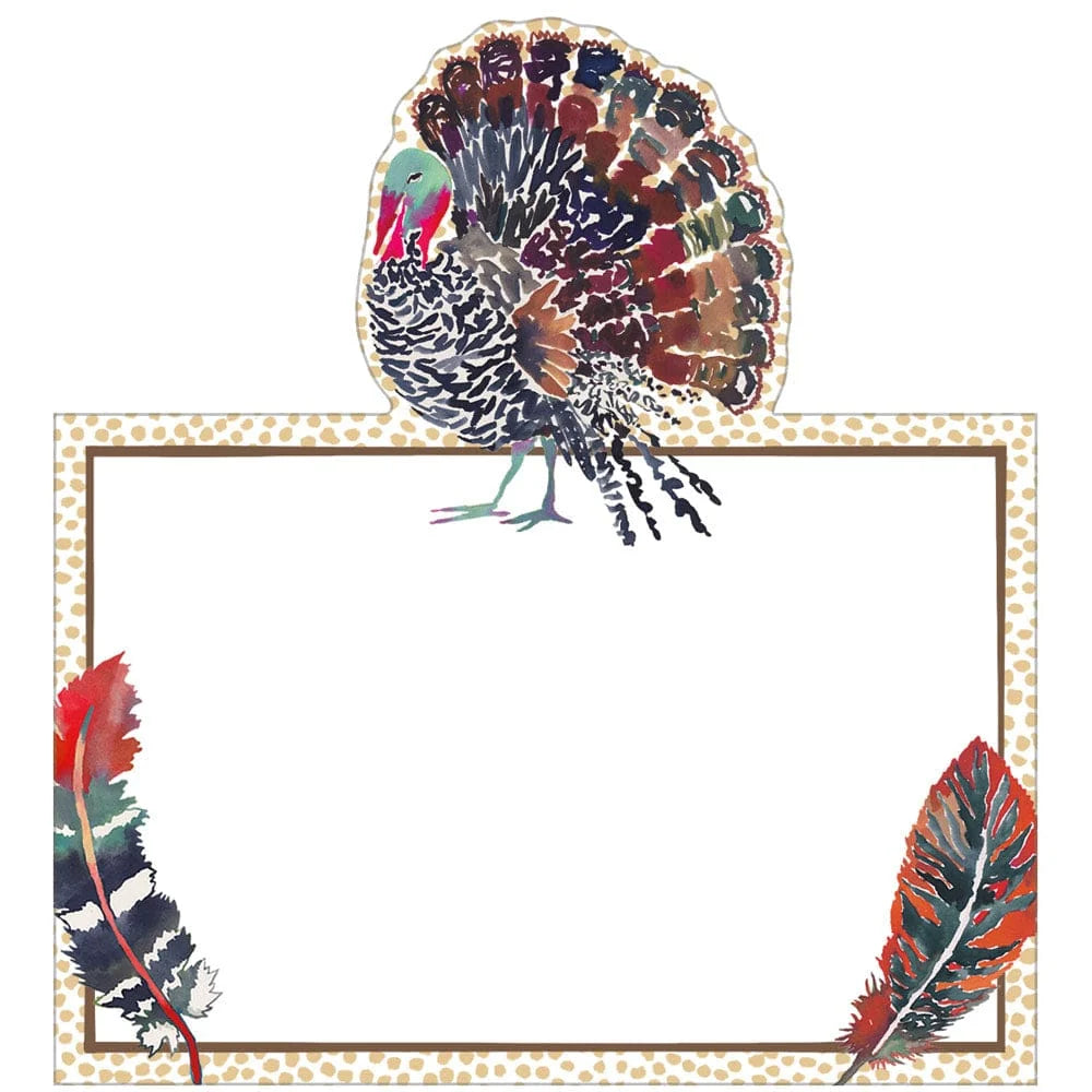 Caspari Place Cards - Plumage