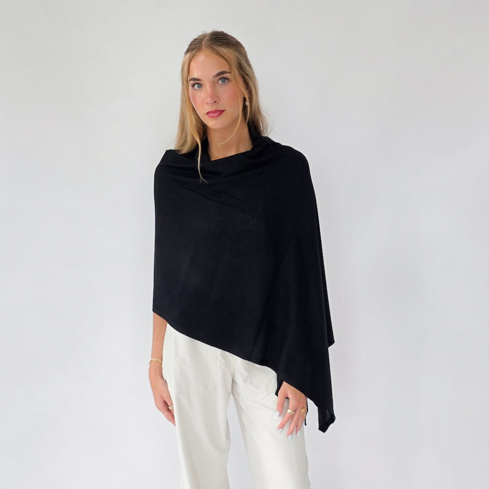 Catalina Cashmere Blend Scarf-Black