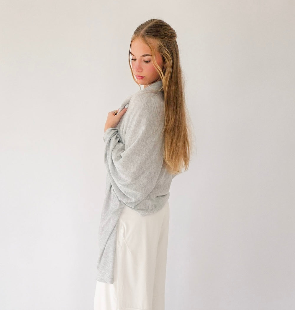 Catalina Cashmere Blend Scarf-Lt Grey