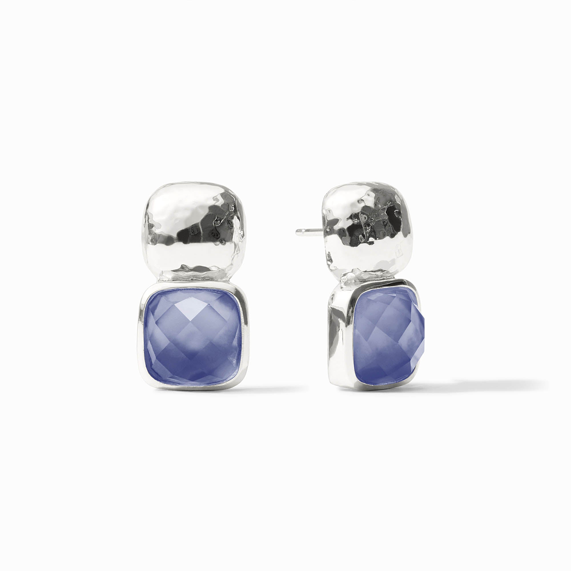 Julie Vos Catalina Earring-Silver-Iridescent Tanzanite Blue