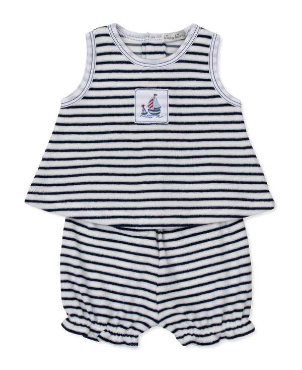 kissy kissy-Red, White, & Blue Regatta Terry Sunsuit Set