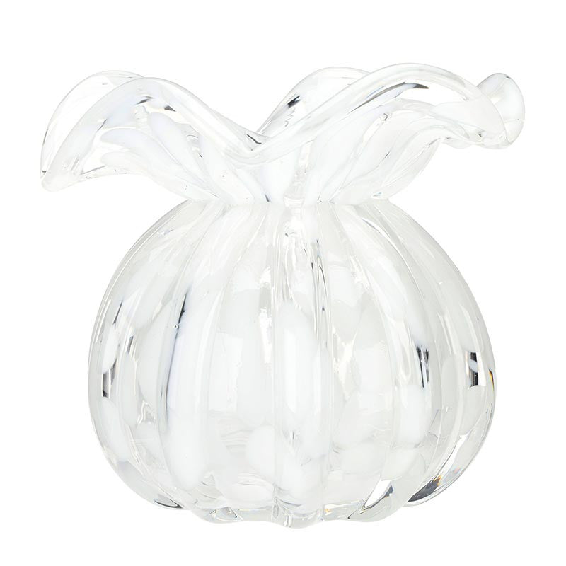 Santa Barbara- Ruffled Edge Bud Vase - White