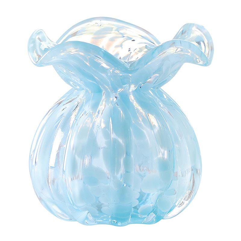 Santa Barbara- Ruffled Edge Bud Vase - Blue
