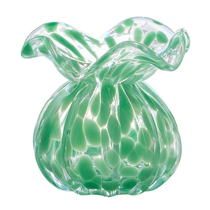Santa Barbara- Ruffled Edge Bud Vase - Green