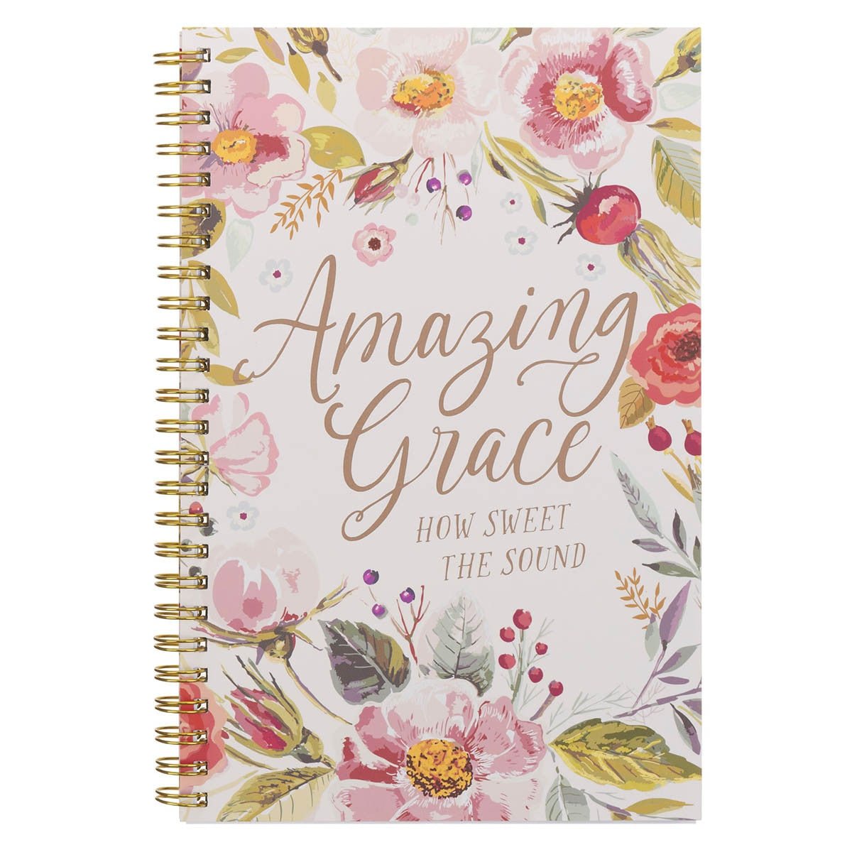 Amazing Grace Pink Floral Soft Cover Spiral Notebook - From Me To You