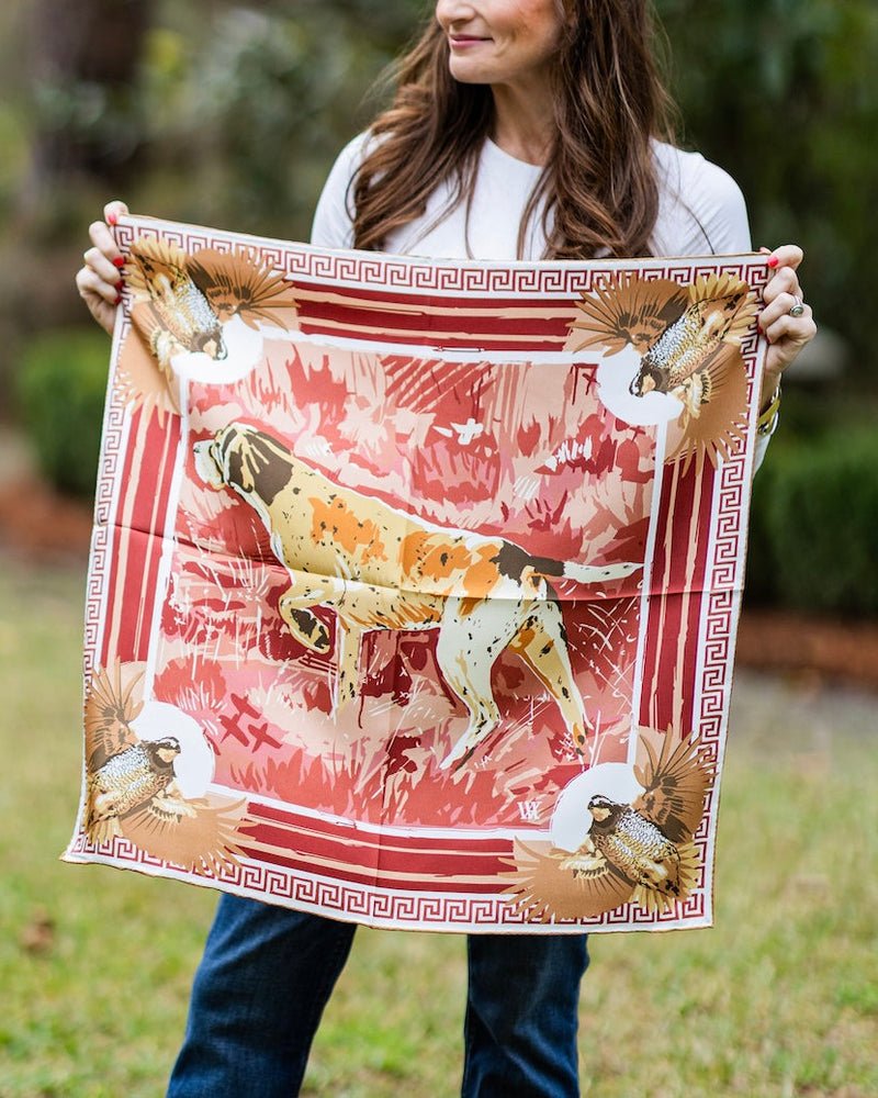 Austin Williams-Wine Pointing Strong Silk Scarf - From Me To You