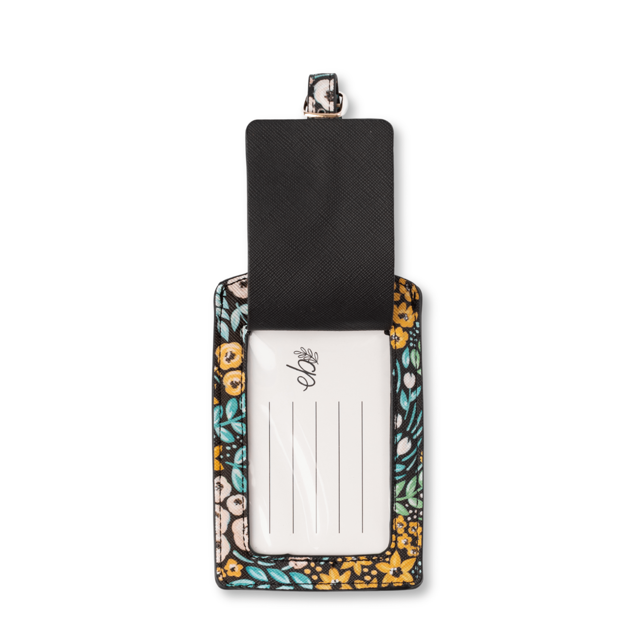 Black Floral Luggage Tag - From Me To You