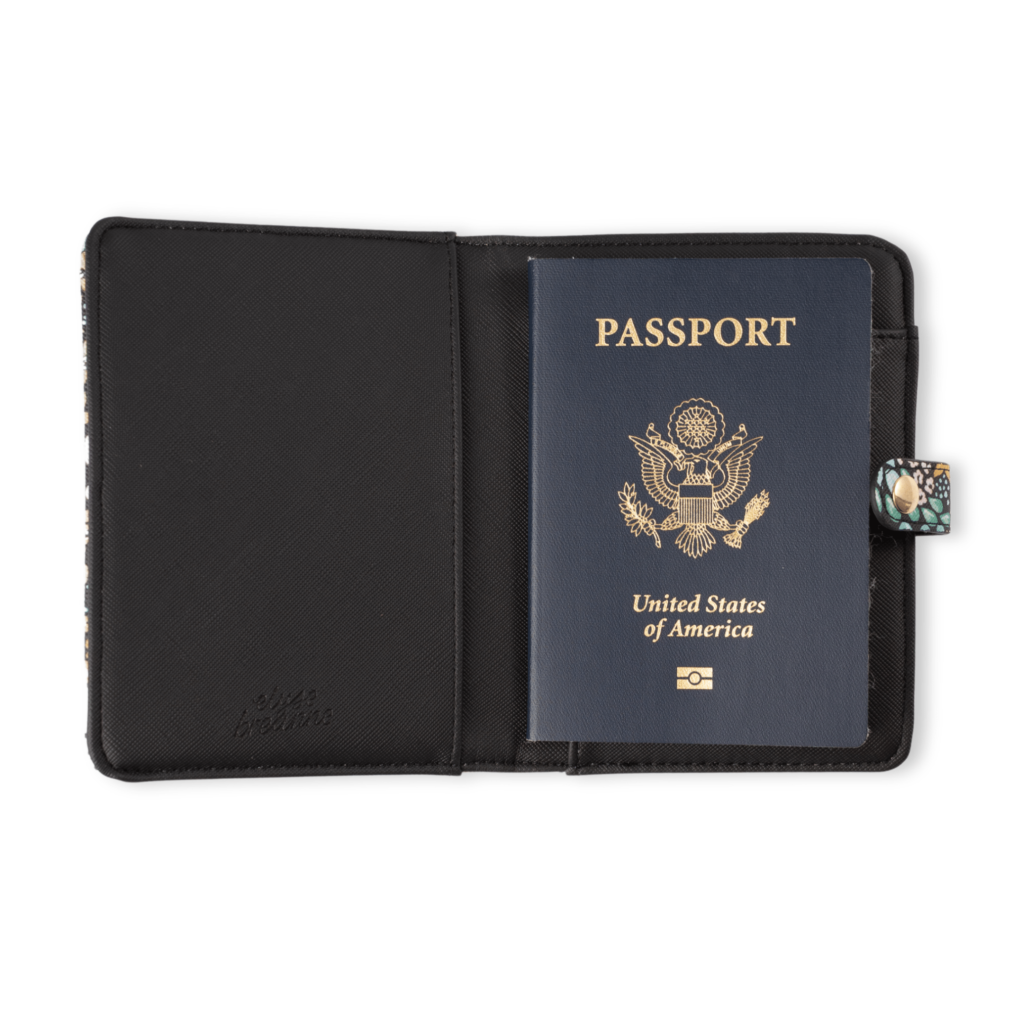 Black Floral Passport Cover - From Me To You