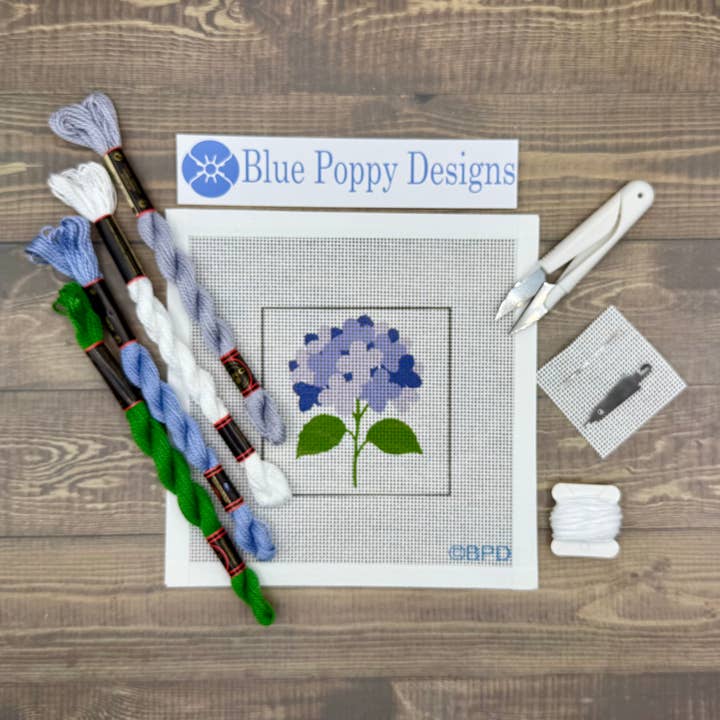 Blue Hydrangea Needlepoint Kit - From Me To You