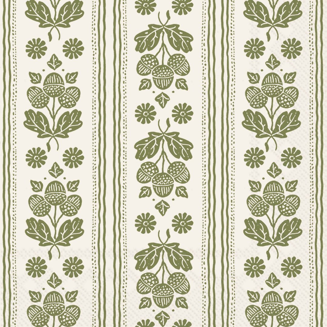 Boston International - Paper Cocktail Napkin/AUTUMN WALLPAPER GREEN - From Me To You