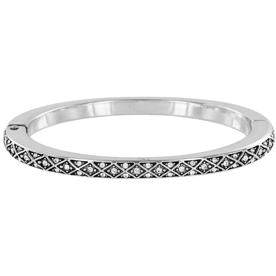 Brighton Diamond Hinged Bangle - Silver - From Me To You