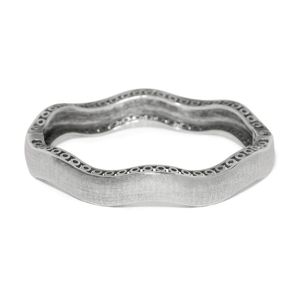 Brighton Inner Circle Wide Hinged Bangle-Silver - From Me To You