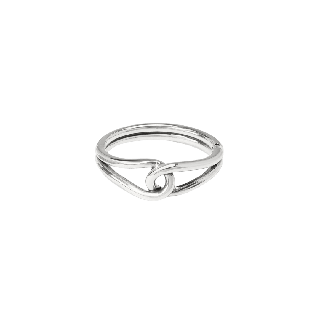 Brighton Interlok Curve Hinged Silver Bangle - From Me To You